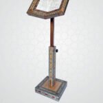 Alfurqan Large Holy Quran Wooden Stand, Damascus Mosiac